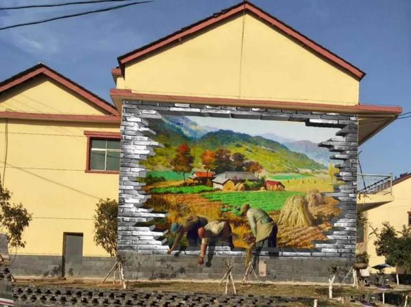 美丽乡村文化墙彩绘 美丽乡村壁画 新农村文化墙壁画